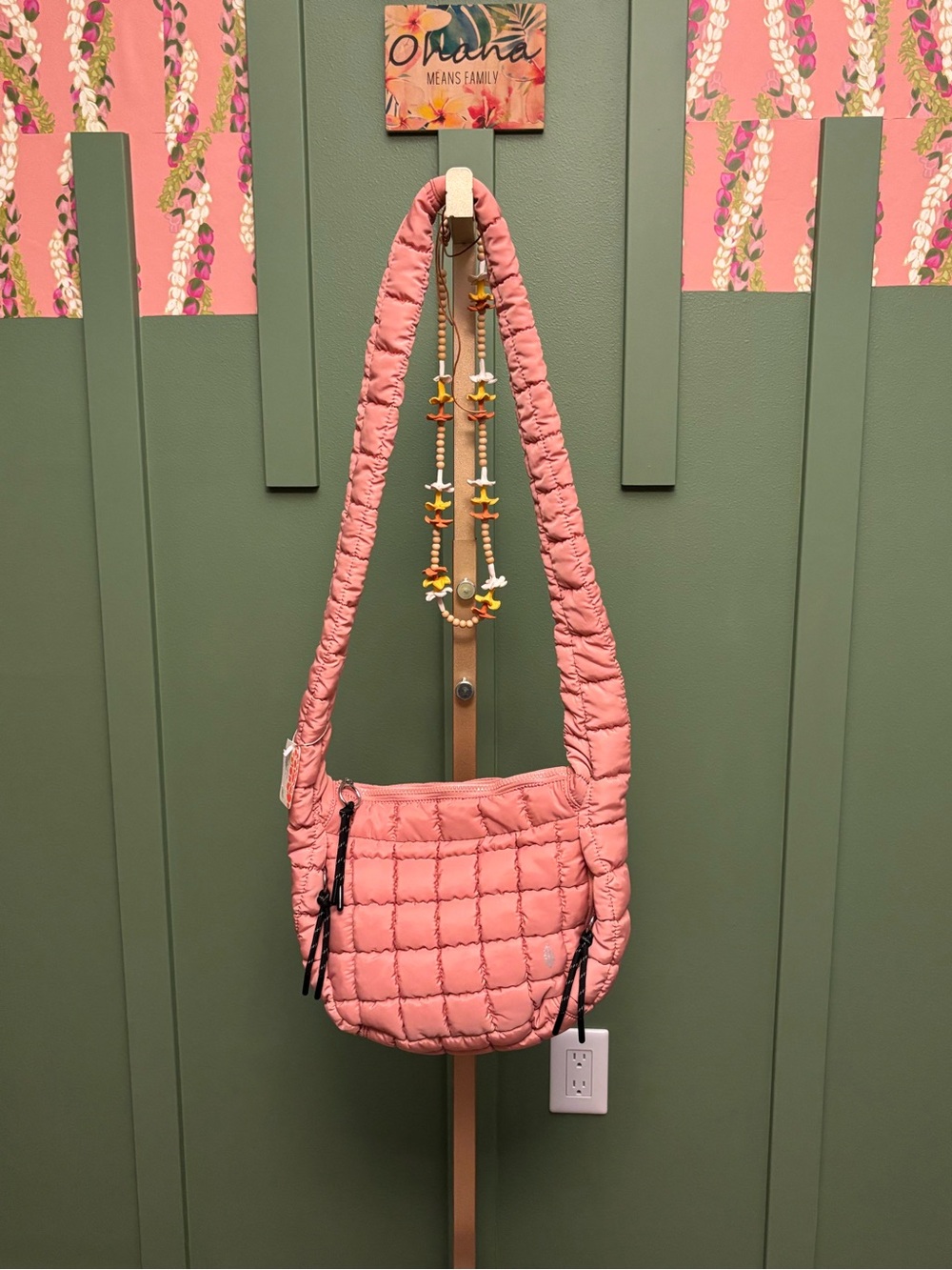 Free People Pink Quilted Carryall Bag - NWT